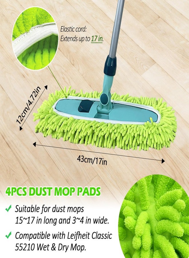 SureOBliss 4PCS 15''~17'' Microfiber Dust Mop Pads Compatible with Leifheit 55210,Reusable Mop Refills,Replacent Wet Mopping Pad & Washable Dry Sweeping Cloths for Hardwood Floor/Tile/Marble Cleaning - Image 3
